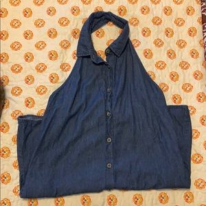 Denim halter dress